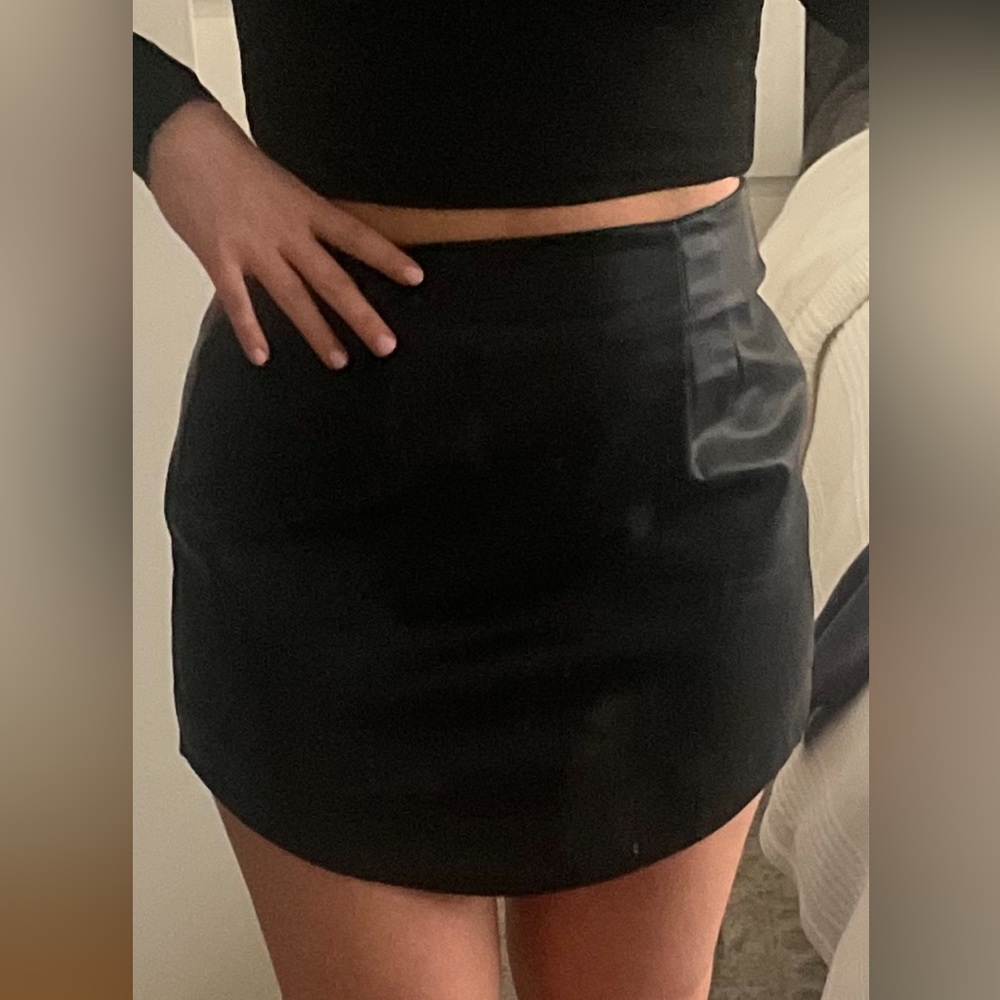 Black Leather mini Skirt
